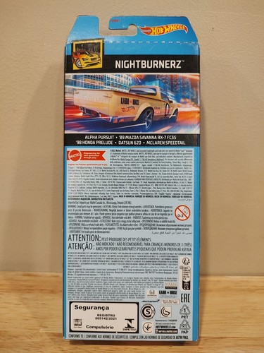 Hot Wheels-NightBurnerz 5 piezas- fundido a presión 1:64-NUEVO EN CAJA Mazda, Prelude, Datsun, McLaren - Imagen 6 de 10