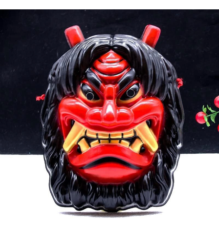 Namahage Red Oni Blue Oni Deba knife Cosplay Set Japanese Traditional Masks - Picture 2 of 7
