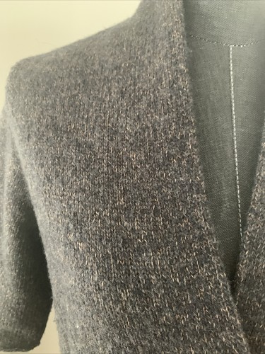 Eileen Fisher Brown Merino Wool short sleeve Long cardigan Size S - Picture 3 of 9