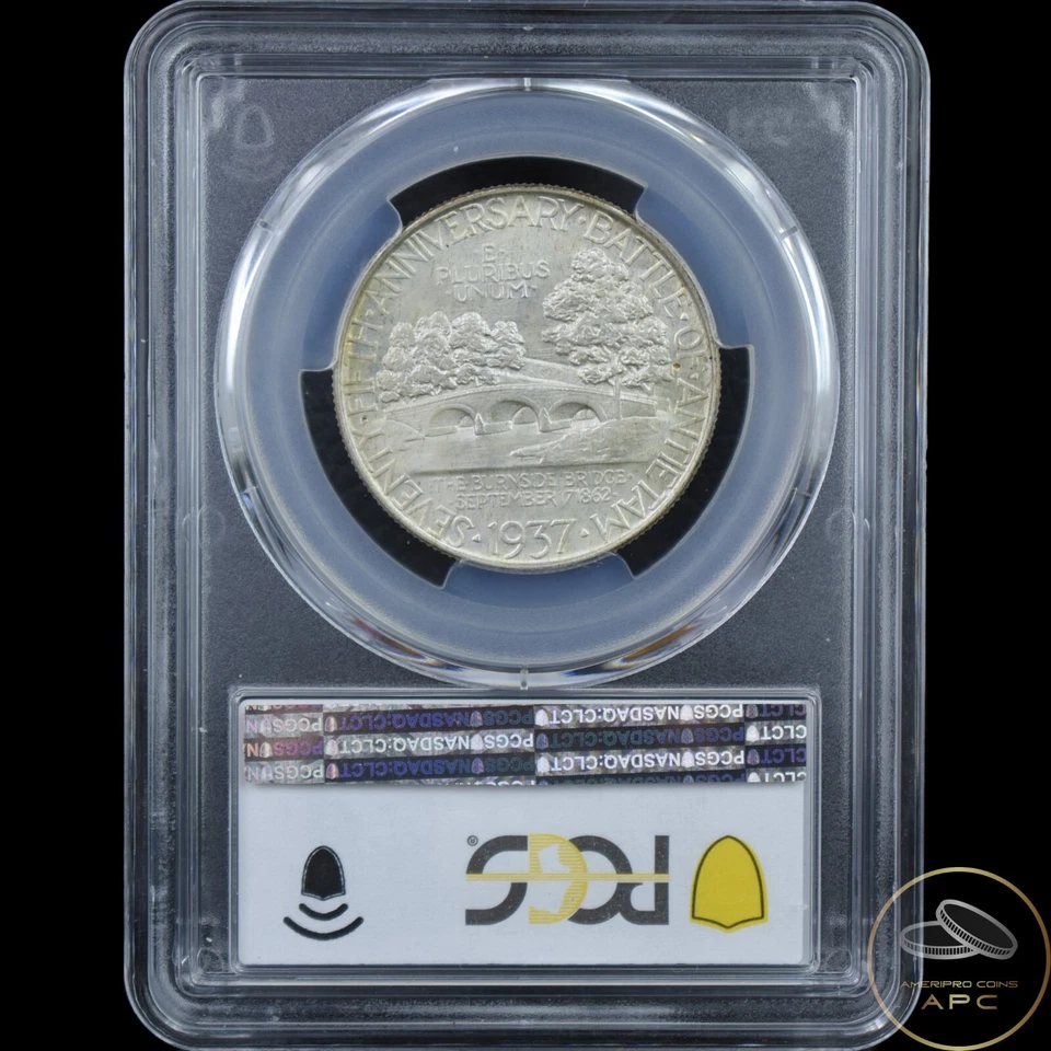1937 Antietam Silver Commemorative Half Dollar PCGS MS66+ - Image 2 of 2