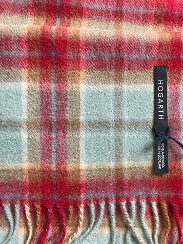 Hogarth Lambswool Lovat Check Scarf - Olive - Made in Scotland - 27302-AW - Picture 2 of 2