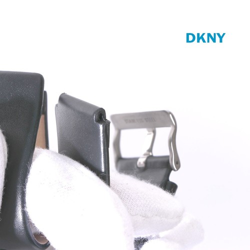 DKNY Watch Women Sterling Silver Wide Black Leather Band NY-3838 (Discounted) - Picture 3 of 9