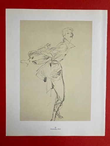 Poster René GRUAU Pierre Balmain 1952 illustration dessin deco Givenchy affiche  - Picture 3 of 3