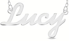 925 Sterling Silver LUCY Name Necklace Womens Girls Pendant Gift for Her