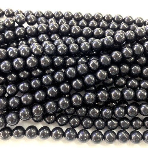 Natural Genuine Black Shungite Shungite Round Loose Necklace Bracelet Beads - Picture 3 of 9