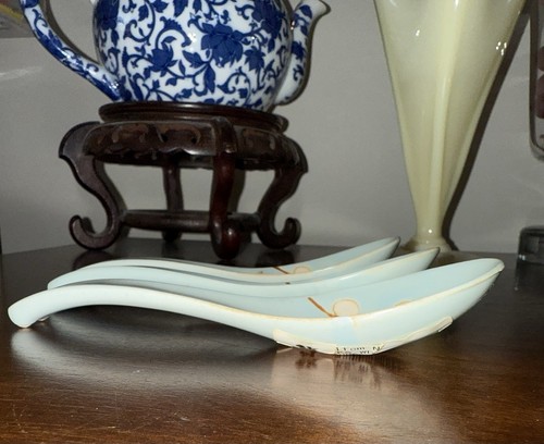 Blue Moon Japan Cherry Blossom Ramen Soup Spoons 3 Label Attached - Picture 6 of 8