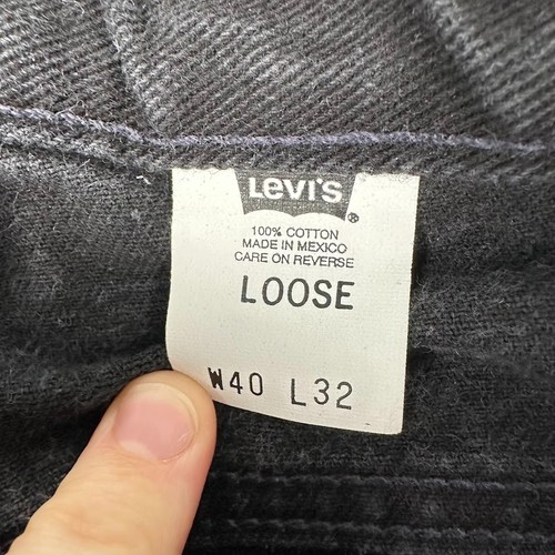 Vintage Levis Jeans Mens 40x32 (39x32) Black Loose Fit Tapered Leg Denim 90s Y2k - Picture 3 of 11
