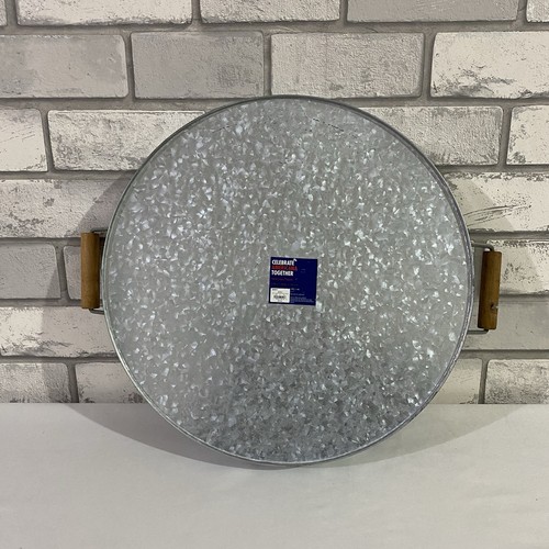 ๐ Large Round American Flag Galvanised Metal Rustic Serving Tray ๐ - Picture 10 of 10