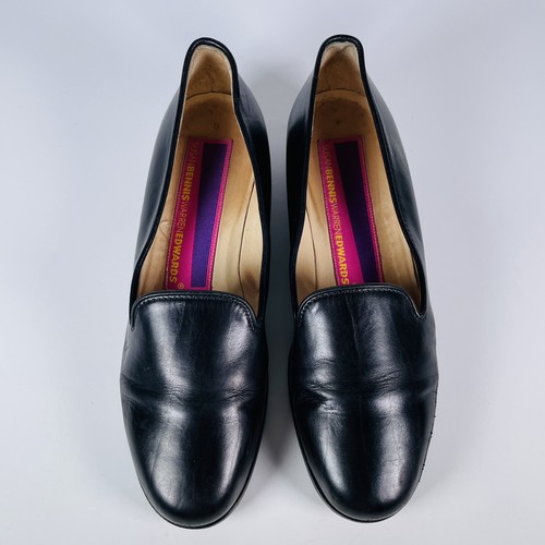 Susan Bennis Warren Edwards Women’s 8.5 Leather Loafers Black Made In Italy - Picture 6 of 18