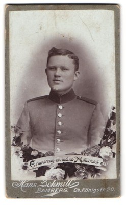 Fotografie Hans Schmitt, Bamberg, Ob. Königstr. 20, Soldat in Uniform 