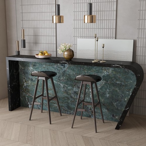 15.74"x118" Green Marble Wallpaper Peel and Stick Glossy Marble Contact Paper... - Picture 5 of 8