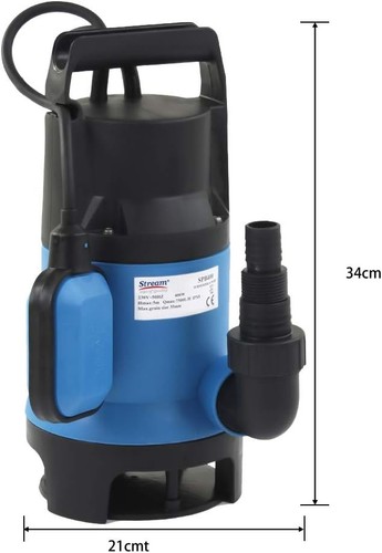 Bomba de agua sumergible 400W 7500L/H, bomba de agua para vaciar tubo caliente, sumergible eléctrico - Imagen 4 de 6