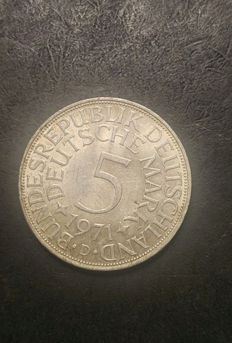 1971 D GERMANY 5 MARK SILVER GERMAN COIN - Nice Coin - Picture 2 of 2