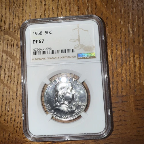 1958 Silver  Franklin Half Dollar NGC PF67