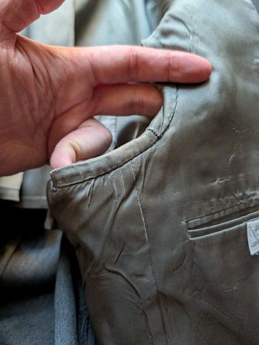 Vintage CHRISTIAN BROOKS Anzugjacke unstrukturiert grau Wolle 2-teilig 42R Hose 34x32 - Bild 15 von 24