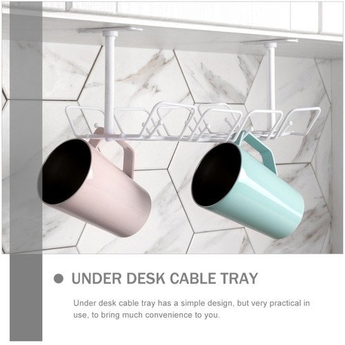 2 Pcs Wire Storage Rack Hanging Shelf Management under Desk Tray - 第 12/12 張圖片