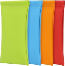 Glasses Case Squeeze Top Sunglasses Sleeve Pouch Leather Case Soft Slip in Eyegl