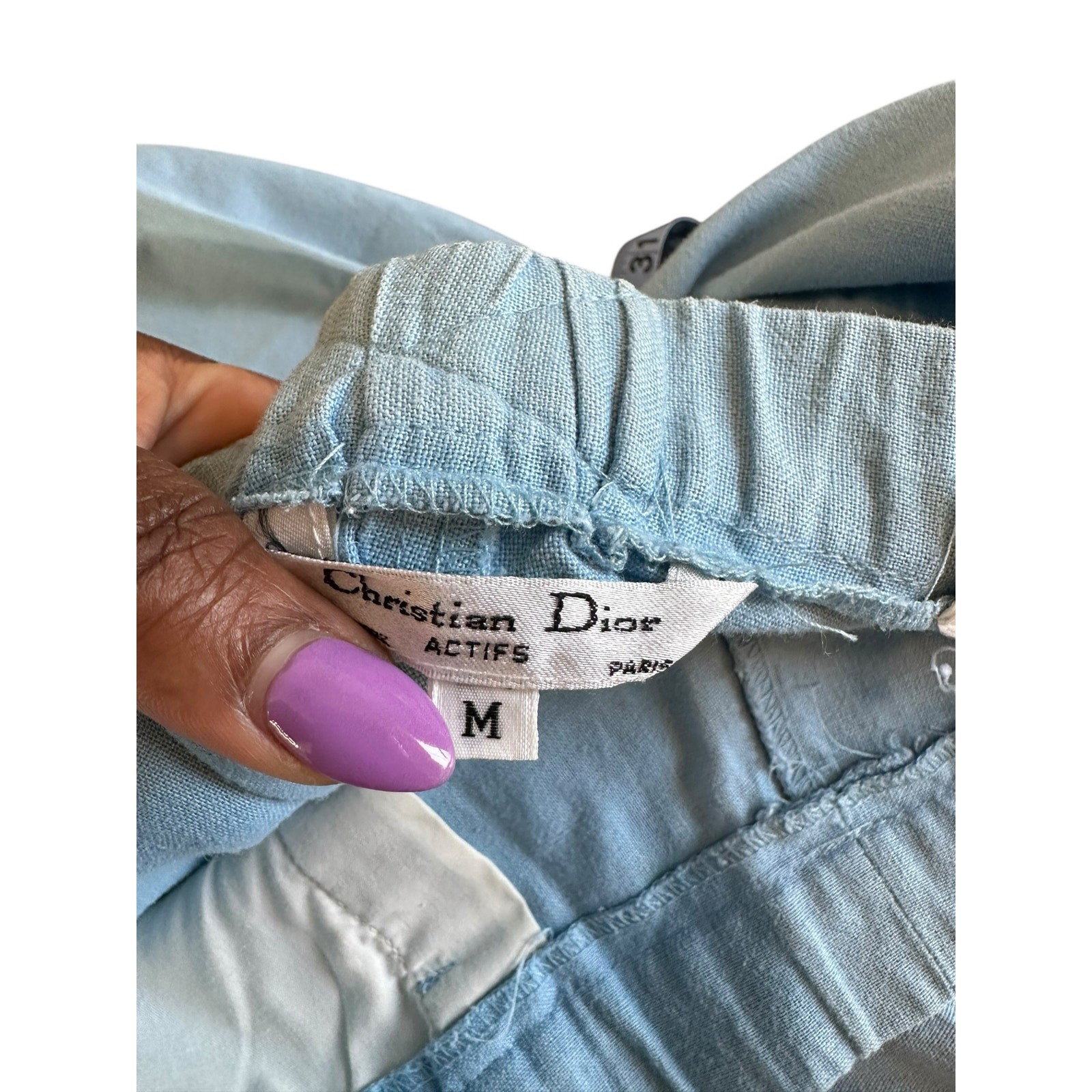 Christian Dior Actifs Pants Women's Blue Basic Casual Pull On Cropped Medium thumbnail 2