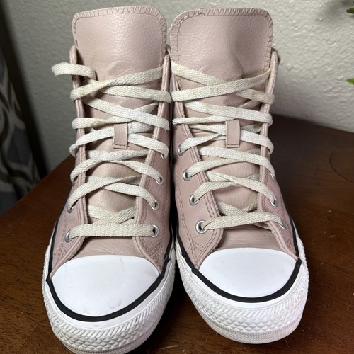 Mujer CONVERSE Chuck Taylor All Star Top Alto Cuero ROSA CLARO TALLA 8 (Hombres 6) - Imagen 6 de 10