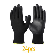Leichte schwarze Arbeitshandschuhe Nylon Strick mit PU-Handfl&auml;chenbeschichtung