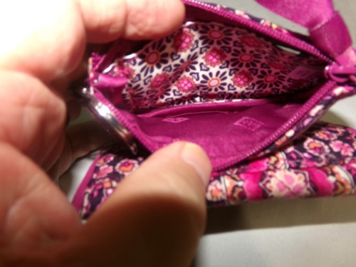 Vera Bradley Coin Id Case Raspberry Medallion EUC - Picture 3 of 4