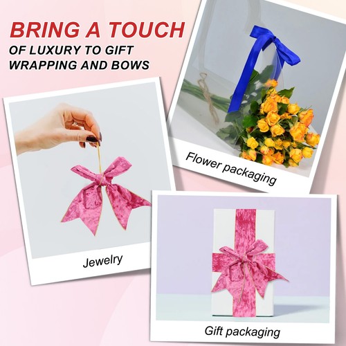 1 Zoll x 10 Yards Samt verdrahtet Gold zerquetscht Band für Schleife Dekor Lavendel - Bild 5 von 7