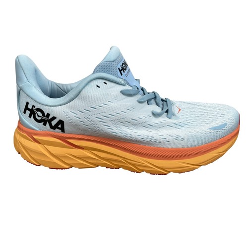 Hoka One One Womens Clifton 8 Running Shoes 10.5B Blue Summer Song/Ice Flow