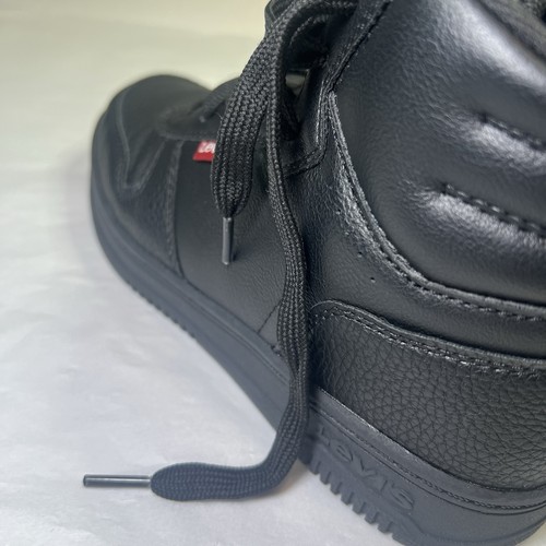 Levi's Kinder Leder Freizeit Hightop Schwarz Sneaker Größe 3 Hip Hop Schuhe - Bild 5 von 7
