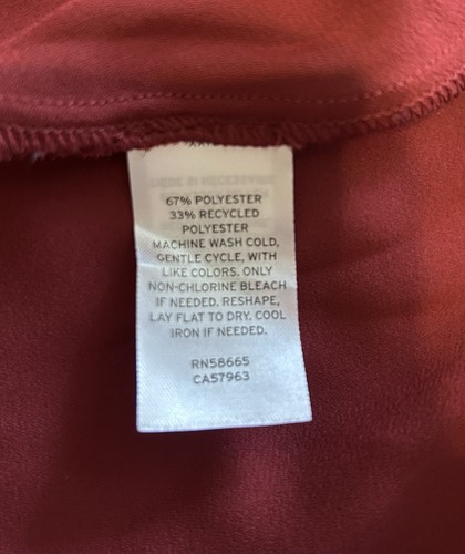 Halogen Burgundy Red Wrap Front Blouse XL - Picture 9 of 9