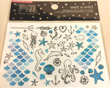 Wet n Wild Limited Edition Mystery Wave Face Body Temporary Tattoos Nautical