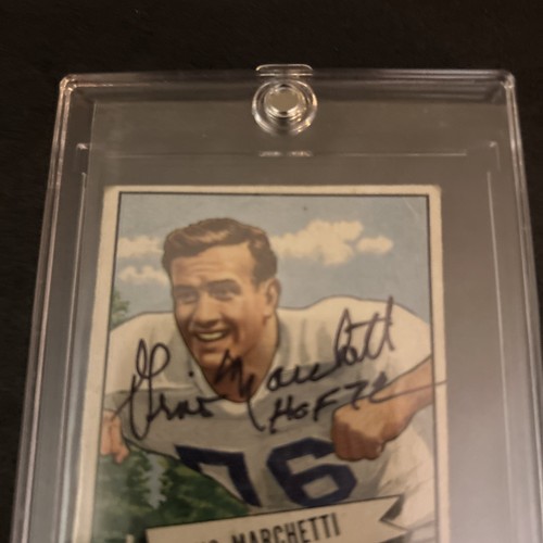 1952 BOWMAN SMALL #23 GINO MARCHETTI RC AUTOGRAPHED - Picture 3 of 3