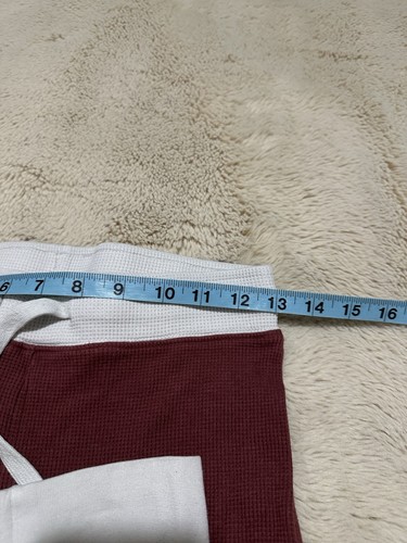 Goumi Waffelstrick Hose Größe S Bambus Baumwolle Waffel Rot Weiß Farbe Jogger - Bild 3 von 9