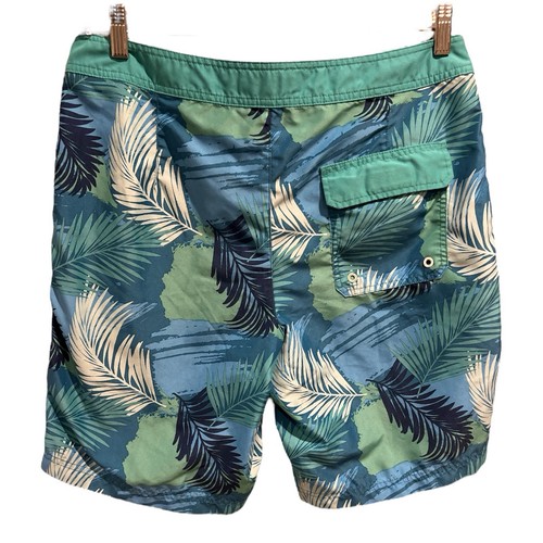American Eagle Board Shorts Men's Medium Blue Hawaiian Pockets Surfing Swimming - Picture 2 of 7