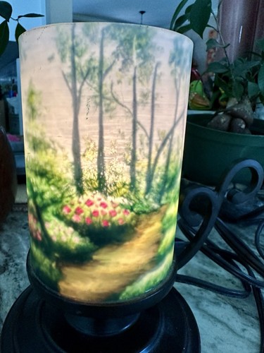 Table Lamp Reverse Painting Landscape Vintage 2005 - Picture 13 of 17