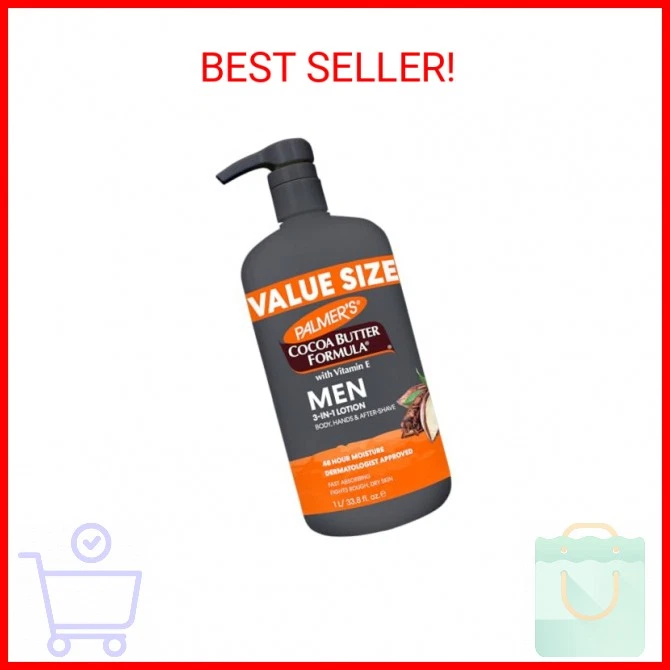 Fórmula de manteca de cacao hidratante facial y loción corporal para piel seca para hombre, 33,8 oz, Foto 2 de 2