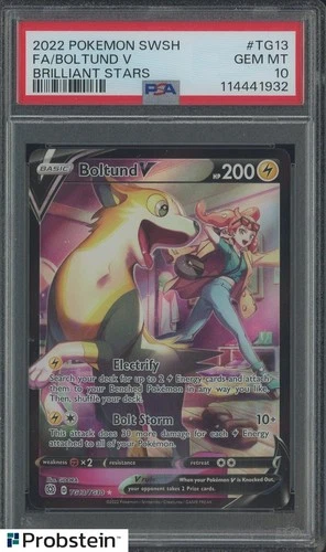 2022 Pokemon SWSH Brilliant Stars #TG13 FA Boltund V PSA 10 GEM MINT