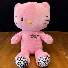 Hello Kitty Build A Bear Sanrio Pink Winking 18" Stuffed Plush With Leopard Feet