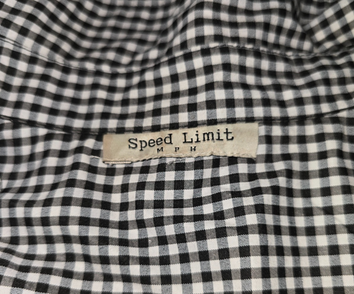 Abito a scacchi Speed Limit MPH taglia L bianco e nero manica corta a sbuffo - Foto 3 di 7