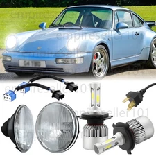 Fit Porsche 911-912 914 924 928 944 Pair 7" LED Headlights Hi/Lo Beam Round