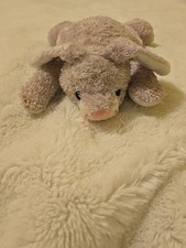 TY HUGGYBUNNY the Lavender/Lilac BUNNY With Rattle!  BABY TY / PLUFFIES / TYLUX