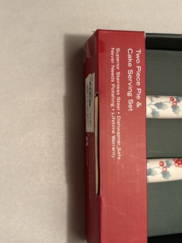 Pfaltzgraff Winter Berry 2PC Pie & Cake Serving Set Utensils Knife Spade Spatula - Picture 4 of 9