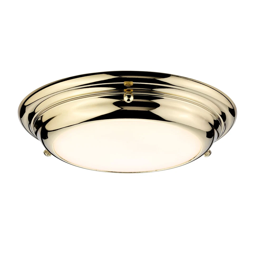 Edle LED Deckenleuchte in Messing Licht IP54 Ø25cm Jugendstil Bad Lampe ANISA - Bild 1 von 1