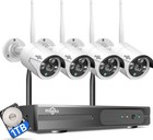 Hisseu Wireless 1Tb Hard Drive 1080P Security Camera System -Wnkit-4Hb612 100Ftr