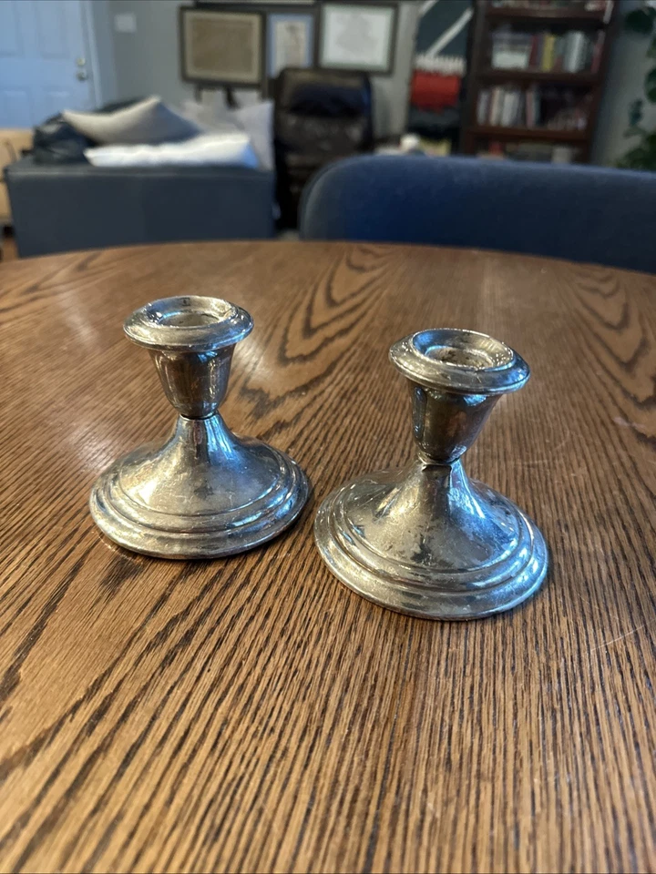 Par de candelabros Gorham enchapados en plata YC 3003 2 candelabros vintage Foto 2 de 4