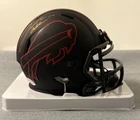 Buffalo Bills Josh Allen Autographed Eclipse Mini NFL Helmet BAS Witnessed