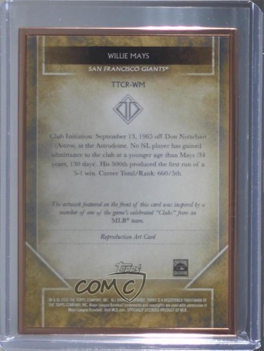 2020 Topps Transcendent Collection Reproductions /95 Willie Mays HOF Sketch - Picture 2 of 3