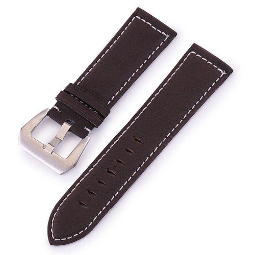Correa de reloj de cuero genuino nobuck correa de repuesto pulsera 18 20 22 24 mm NUEVO - Imagen 14 de 17