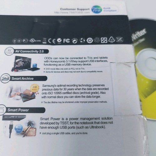 Samsung Portable DVD Writer-SE-208DB/TSBS Mac & PC 24x Speed CD Rom 8x DVD - Afbeelding 21 van 22