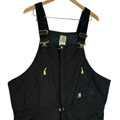 Carhartt Men’s R33 Extremes Arctic Zip Front Bib Overall Black 42 x 34 NWOT - Picture 3 of 7