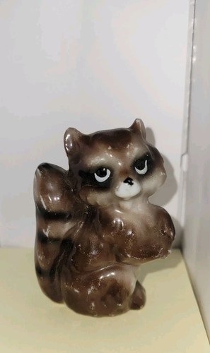 Statuina procione vintage in ceramica, giapponese, dipinta a mano - Foto 2 di 10